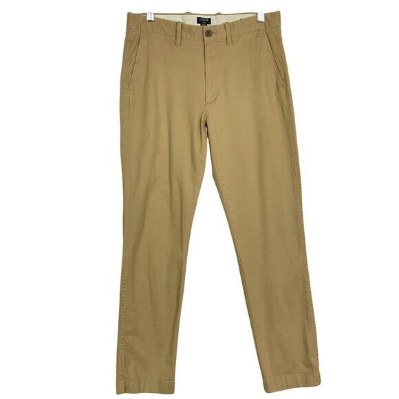 J. Crew Factory Straight-fit flex chino pant, Waist 30, Length 32, Khaki, H3180 - Picture 1 of 15